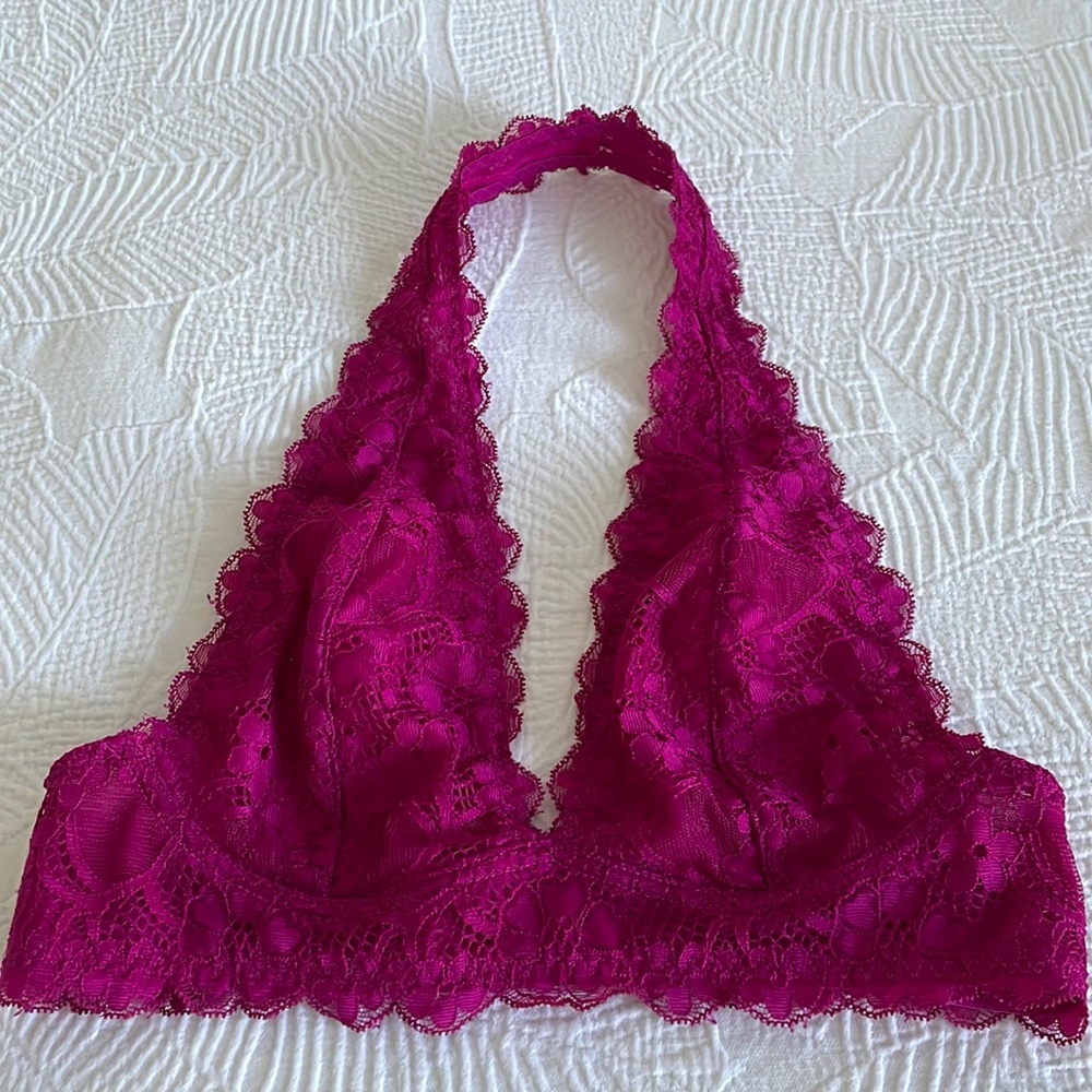 Free people fucsia halter bralette. Size XS